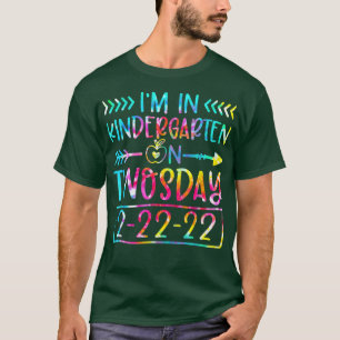 Tie Dye I'm In Kindergarten On Twosday 22222 Teach T-Shirt