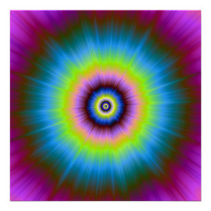 Tie-Dye in Blue Pink Yellow Zazzle Perfect Poster