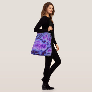 Tie Dye in Shades of Blue and Purple Crossbody Bag