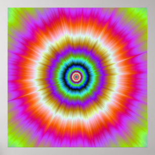 Tie-Dye in Violet Red and Green Poster