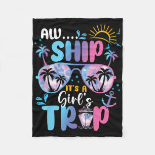 Tie Dye It's A Girl Trip Sungles Matching Cruise V Fleece Blanket