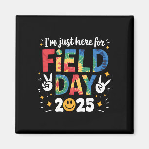 Tie Dye Just Here For Field Day 2025 Peace Sign Te Magnet