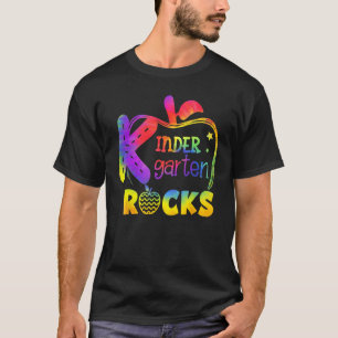 Tie Dye Kindergarten Rocks Back To School Teacher T-Shirt