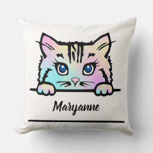Tie Dye Kitty Cushion