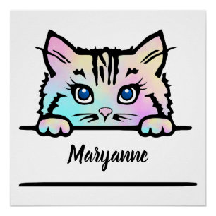 Tie Dye Kitty Poster