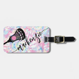 Tie Dye Lacrosse Monogram Name Luggage Tag