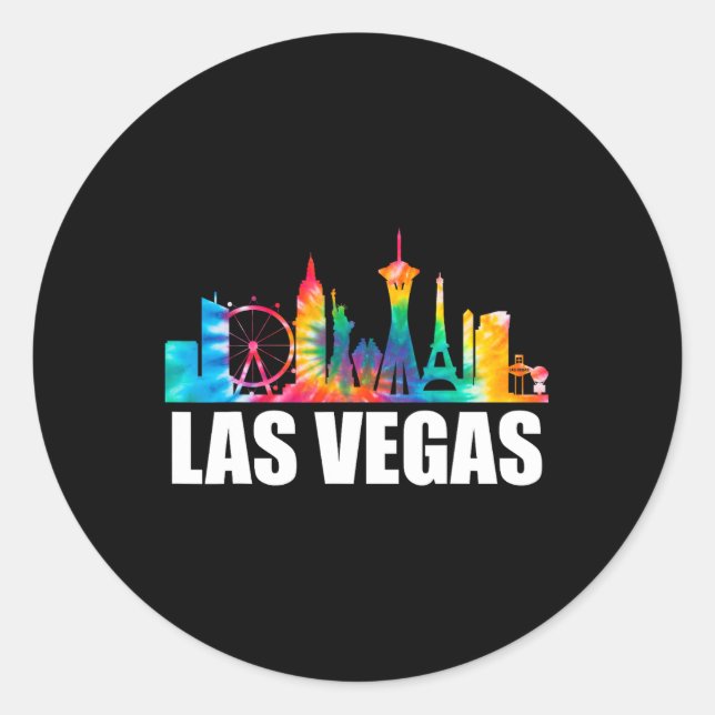 Tie Dye Las Vegas Nevada Groom Party Trip Vacation Classic Round Sticker (Front)