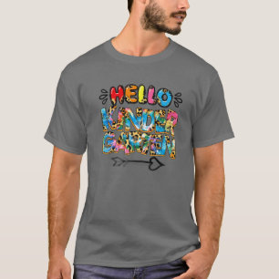 Tie Dye Leopard Hello Kindergarten , Back To Schoo T-Shirt