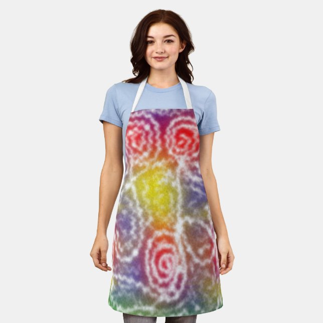 Tie Dye Line Art Apron (Worn)