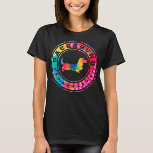 Tie Dye Long Hair Dachshund Dog Mum Dad Pet Lover T-Shirt
