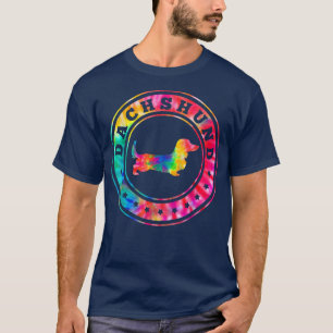 Tie Dye Long Hair Dachshund Dog Mum Dad Pet Lover T-Shirt