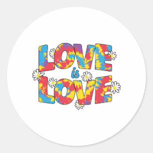 Tie-Dye Love Classic Round Sticker