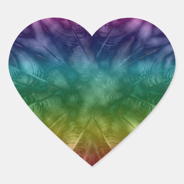 Tie-Dye Love Heart Sticker (Front)