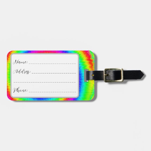 Tie Dye Luggage Tag (Front Horizontal)