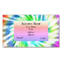 Tie Dye Magnetic Business Card