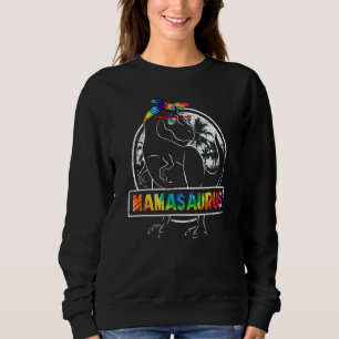 Tie Dye Mamasaurus Dinosaur Rex Mama Mummy Mother' Sweatshirt