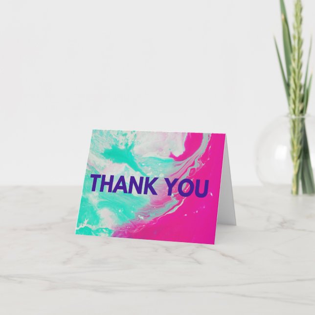 Tie Dye Marble Thank You Card (Front)