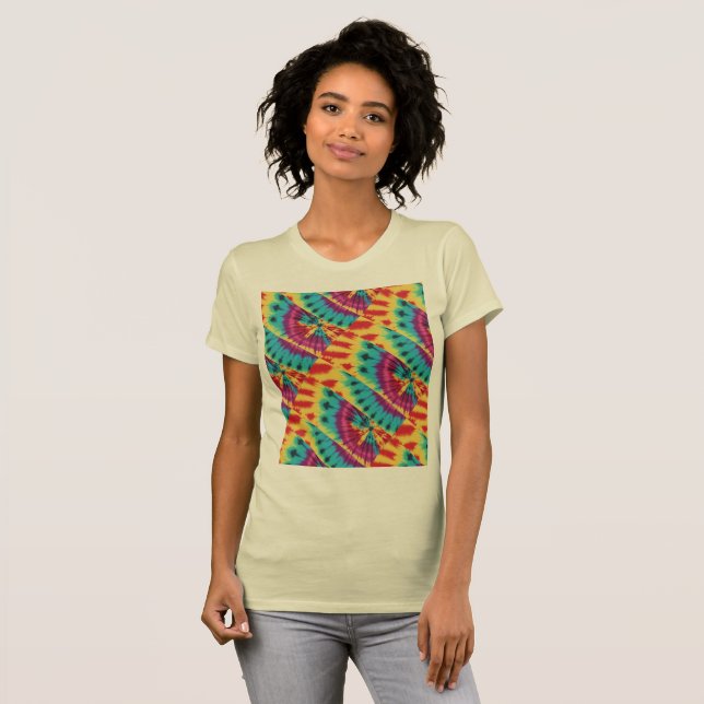 Tie-Dye Mixed Up Yellow Purple Turquoise T-Shirt (Front Full)