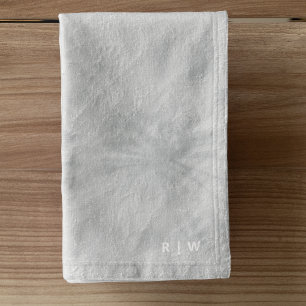 Tie Dye   Modern Minimalist Grey Monogram Hand Towel