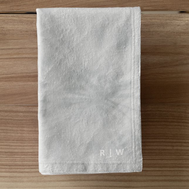 Tie Dye | Modern Minimalist Grey Monogram Hand Towel (Creator Uploaded)