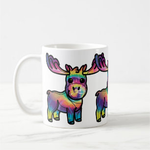 Tie Dye Moose Coffee Mug