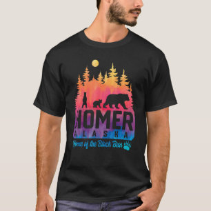 Tie Dye Mother Bear and Cubs Homer Alaska T-Shirt