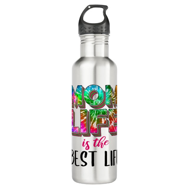 Tie Dye Mum Life is the Best Life 710 Ml Water Bottle (Front)