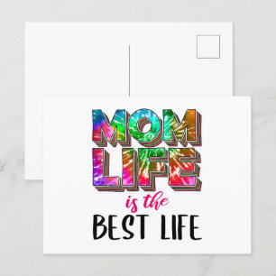 Tie Dye Mum Life is the Best Life Postcard