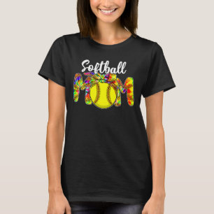 Tie Dye Mum Softball Mum Of Softball Player Mother T-Shirt