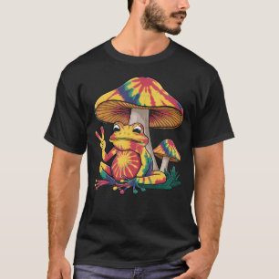 Tie Dye Mushroom And Frog Peace Sign Hippie Animal T-Shirt