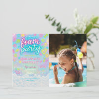 Tie Dye Neon Glow Foam Birthday Party Photo