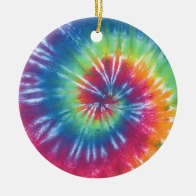 Tie Dye One Ceramic Tree Decoration (Front)