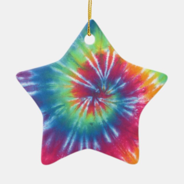 Tie Dye One Ceramic Tree Decoration (Front)