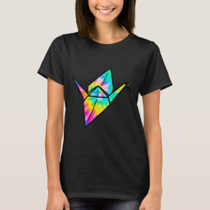 Tie Dye Origami Paper Crane T-Shirt
