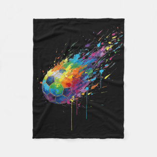 Tie-dye Paint Splats Soccer Footbyll Player Fans E Fleece Blanket