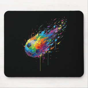 Tie-dye Paint Splats Soccer Footbyll Player Fans E Mouse Pad