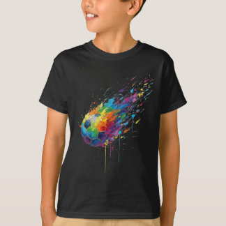 Tie-dye Paint Splats Soccer Footbyll Player Fans E T-Shirt