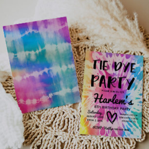 Tie Dye Party Invitation   Tie Dye Birthday