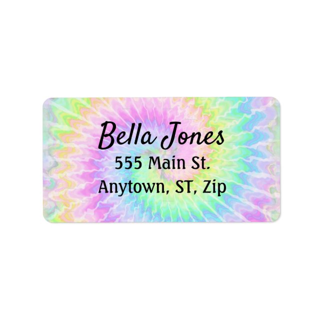 Tie Dye Pastel Address Label (Front)