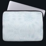 Tie Dye | Pastel Blue Modern Stylish Monogram Laptop Sleeve<br><div class="desc">A simple tie dye pattern with a soft pastel blue colour palette. The perfect on trend gift or accessory can easily be customised with your name, initials, monogram, hashtag or slogan! Tie-Dye is making a major comeback right now and is officially the Biggest Trend of the Year! We think tie-dye...</div>