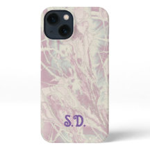 Tie Dye | Pastel Pink Blue Monogram 