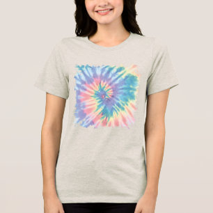 Tie Dye Pastel Summer Spiral Tie Dye Rainbow Tri-Blend Shirt