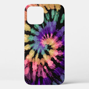 Tie dye pattern. Hand drawn rainbow shibori. Ink t iPhone 12 Case