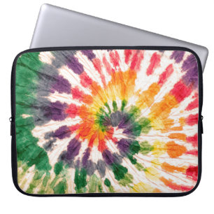 Tie dye pattern. Hand drawn rainbow shibori. Ink t Laptop Sleeve