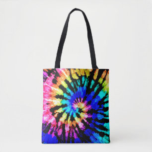 Tie dye pattern. Hand drawn rainbow shibori. Ink t Tote Bag
