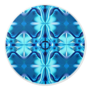 Tie Dye Pattern in Indigo and Ice Blue Ceramic Knob