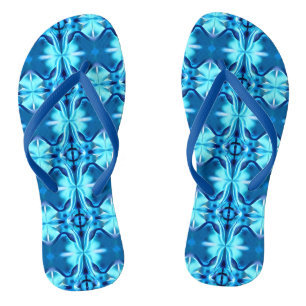 Tie Dye Pattern in Indigo and Ice Blue Jandals