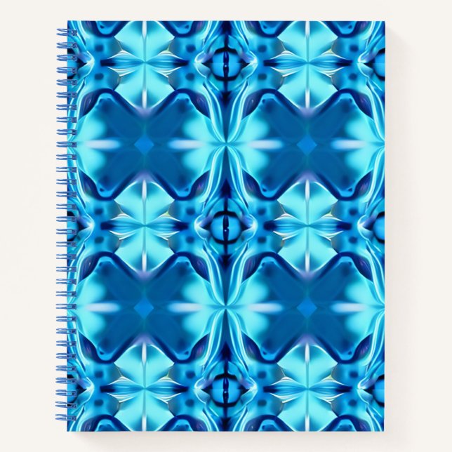 Tie Dye Pattern in Indigo and Ice Blue Journal (Front)