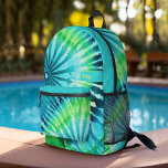 Tie Dye Pattern Lime Aqua Teal - custom name Printed Backpack<br><div class="desc">A bold, colourful design with colourful shades of lime and aqua blue with a fun colour block to add your name or any text. The crazy tie dye pattern has a variety of colours. You can add a name, monogram or other custom text. If you need to move the art...</div>