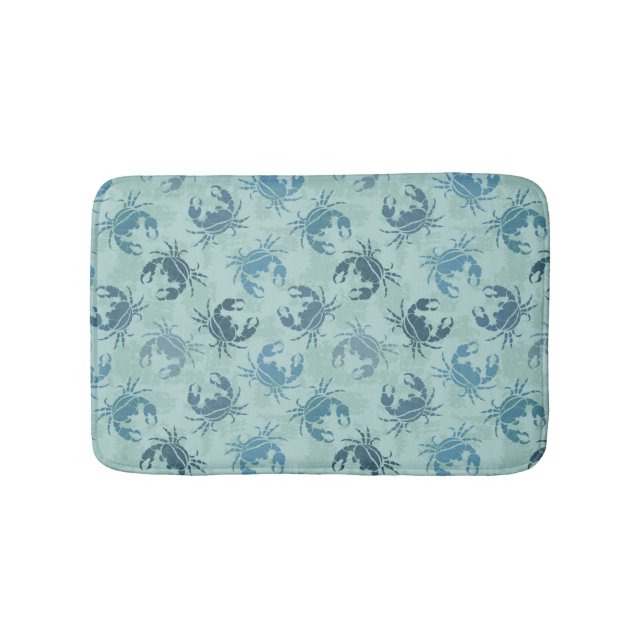 Tie Dye Pattern Of Crabs Bath Mat (Front)
